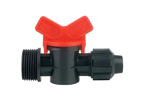 A 3/4 inch male thread drip tape valve