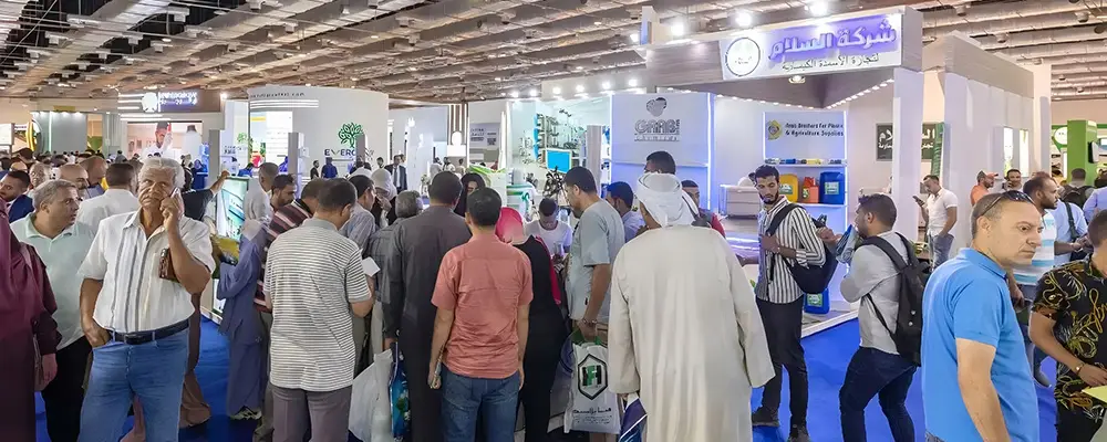 Many people are attending the agricultural exhibition.