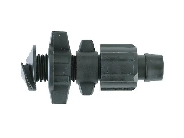 A black bypass connector for drip tapes