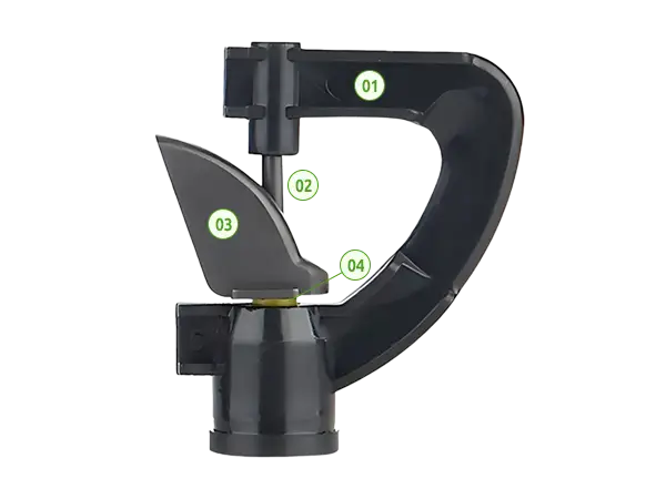 A duckbill wheel g-type rotating micro sprinkler
