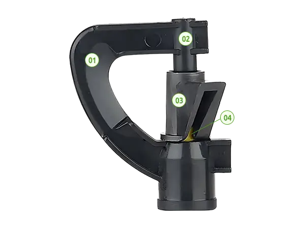 A triangular wheel g-type rotating micro sprinkler