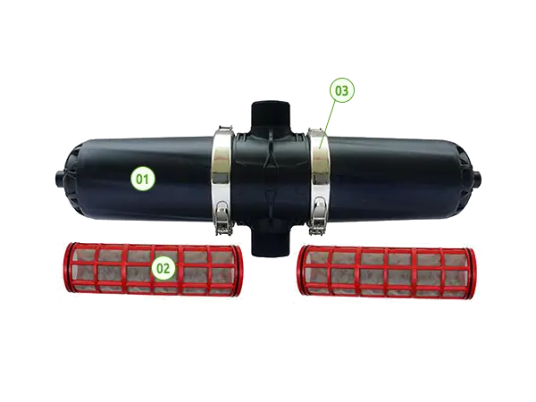 An H-type screen filter and 2 filter cartridges