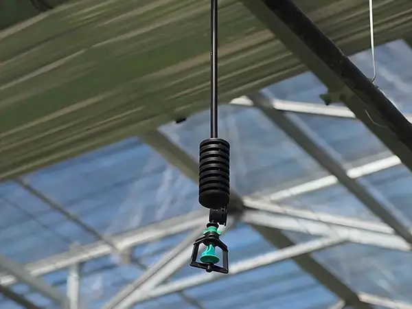 A hanging down square rotating micro sprinkler