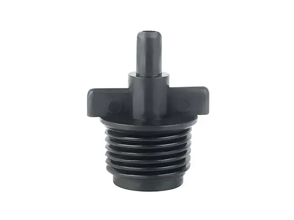 A black irrigation external cone conversion connector