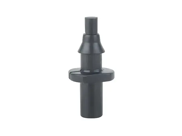 A black irrigation single barbed connector
