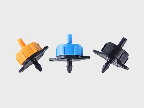 Pressure compensating drippers in 3 different colors and specifications