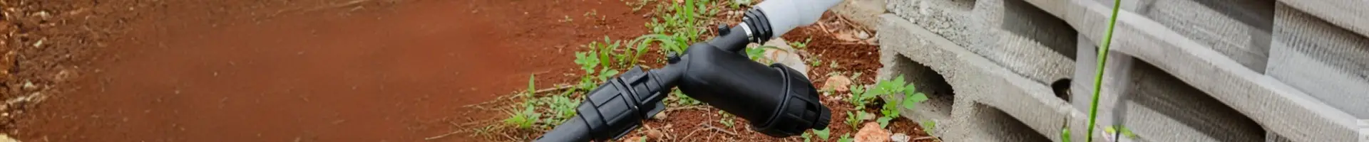 Um filtro de tela tipo Y conectado a um pipeline