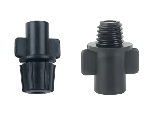A black single-head atomizing sprinkler
