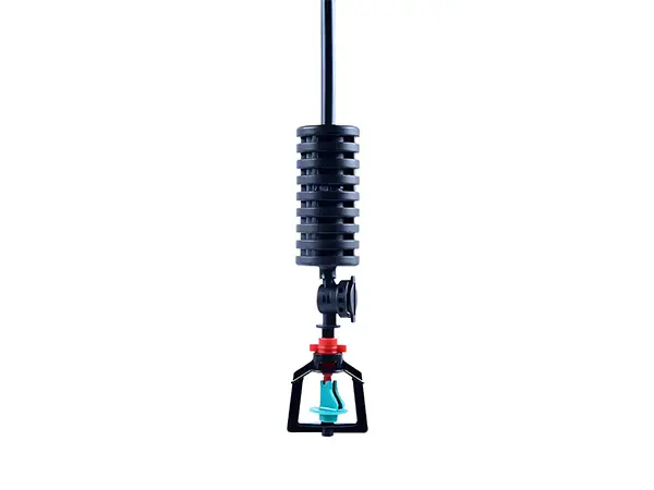 A diagram of square rotating micro sprinkler hanging down installation
