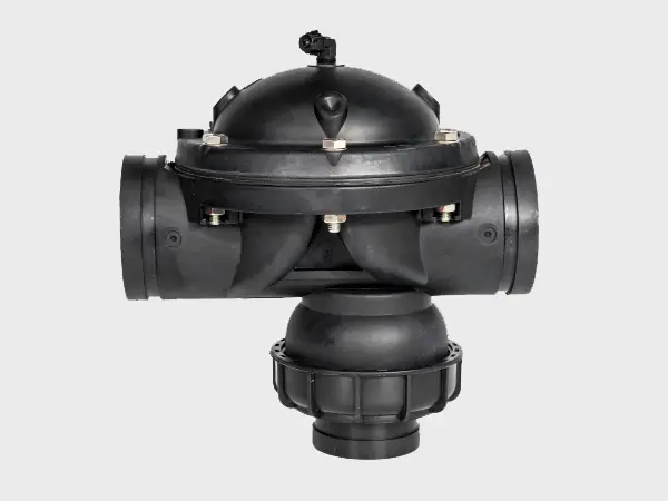 A two-way three-port valve