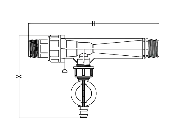 The diagram of a venturi fertilizer injector dimensions