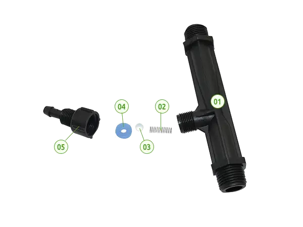 Diagram of internal components of a venturi tube