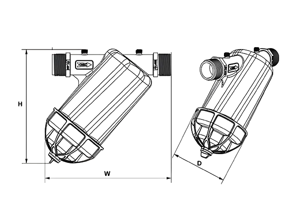 2 dimensional diagrams of y-type disc filter